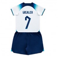 Camisa de time de futebol Inglaterra Jack Grealish #7 Replicas 1º Equipamento Infantil Mundo 2022 Manga Curta (+ Calças curtas)